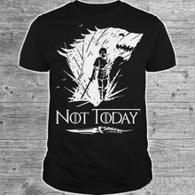 Load image into Gallery viewer, Game Of Thrones Arya Stark Not Today White Logo T-Shirt Men