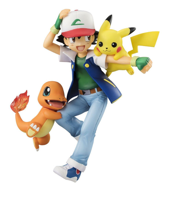 Pokemon Ash Ketchum with Pikachu and Charmander Anime Figures