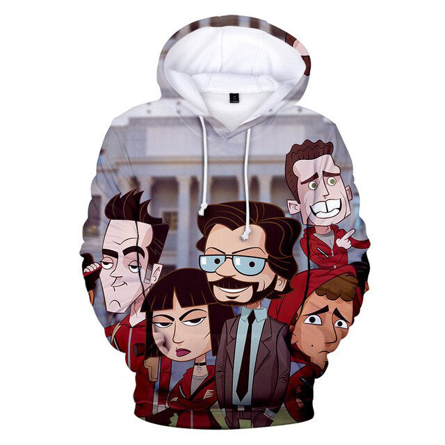 Money Heist Cartoons Sweatshirt Men