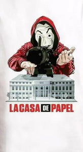 Money Heist Dali Mask Machine Gun T-Shirt Men