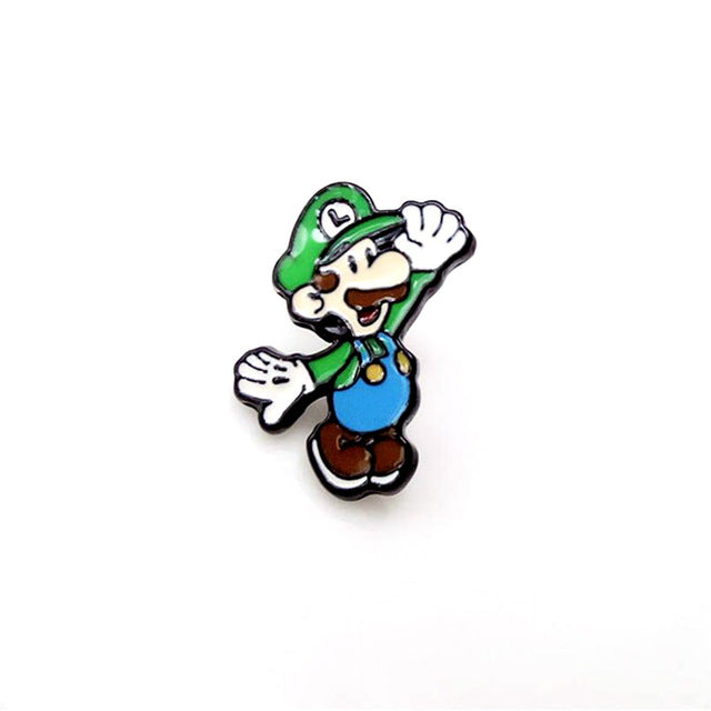 Super Mario Bros and Luigi Brooch Pins