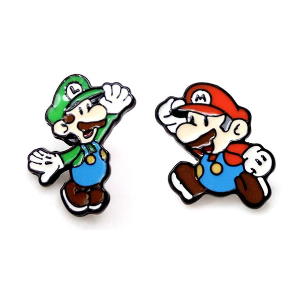 Super Mario Bros and Luigi Brooch Pins