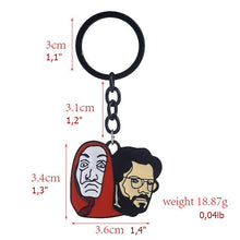 Load image into Gallery viewer, Money Heist The Professor and Dali Mask Keychain