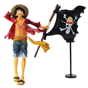 One Piece Monkey D Luffy With Pirate Flag Anime Figure Collection - Anime
