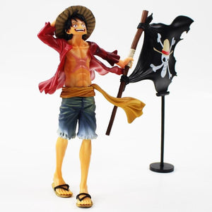 One Piece Monkey D Luffy With Pirate Flag Anime Figure Collection - Anime