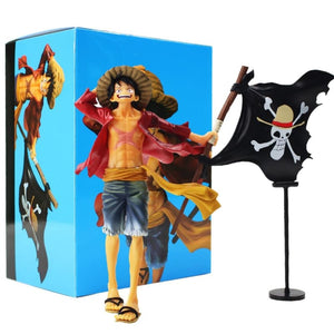 One Piece Monkey D Luffy With Pirate Flag Anime Figure Collection - Anime