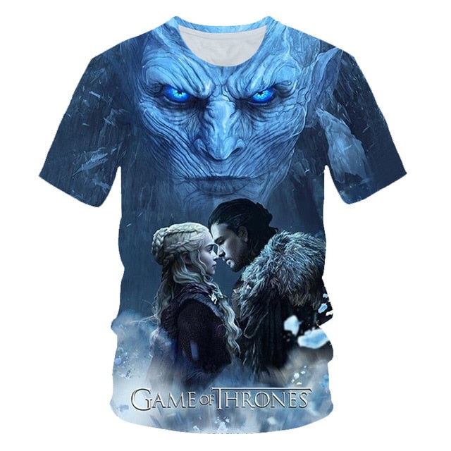 Game of Thrones Jon Snow and Khaleesi VS Night King T-Shirt Men