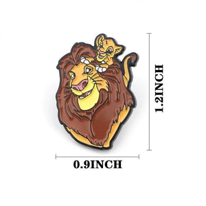 The Lion King Mufasa and Simba Brooch Pins