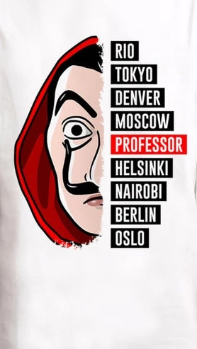 Money Heist Dali Mask and Names T-Shirt Men