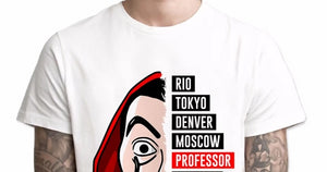 Money Heist Dali Mask and Names T-Shirt Men