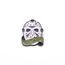 Load image into Gallery viewer, Friday the 13th Jason Mask Brooch Pins