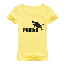 Load image into Gallery viewer, The Lion King Pumba Black Letter Colors T-Shirt Women