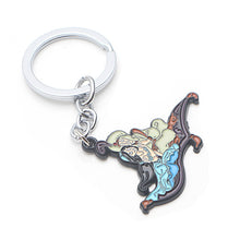 Load image into Gallery viewer, Aladdin with Jasmine on magic Carpet Keychain