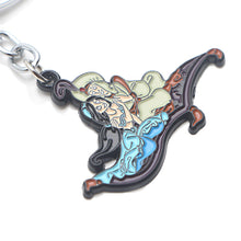 Load image into Gallery viewer, Aladdin with Jasmine on magic Carpet Keychain