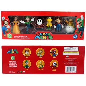 Super Mario Bros Pack 6 Units Mini Action Figures Collection