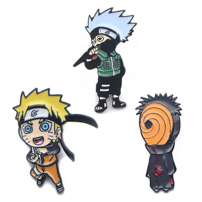 Naruto Uzumaki, Kakashi or Madara Brooch Pins