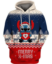 Load image into Gallery viewer, Lilo &amp; Stitch Merry X-mas Hoodie Women