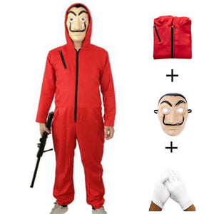 Money Heist Mask Clothes and Gloves Full Costume