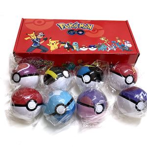 Set 8 Pokeballs Anime Figures Collection