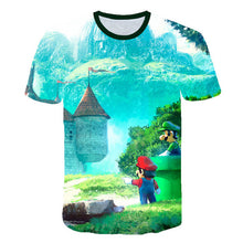 Load image into Gallery viewer, Super Mario with Luigi and Castle T-Shirt Kids and Men