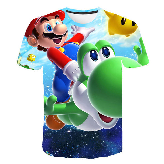 Super Mario Bros and Yosi T-Shirt Kids and Men