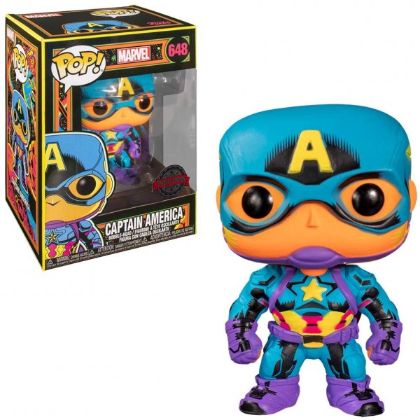 Funko Pop Marvel Black Light Captain America Special Edition