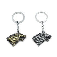 Load image into Gallery viewer, Game of Thrones Song of Ice and Fire Keychain Gold Stark