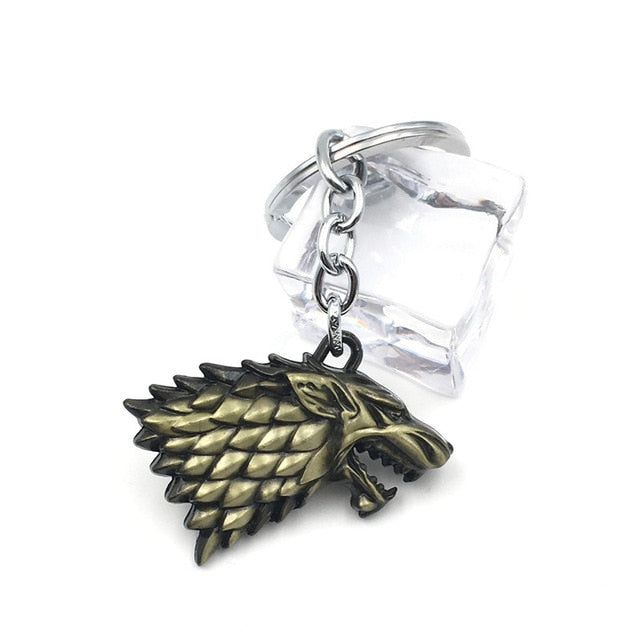 Game of Thrones Song of Ice and Fire Keychain Gold Stark