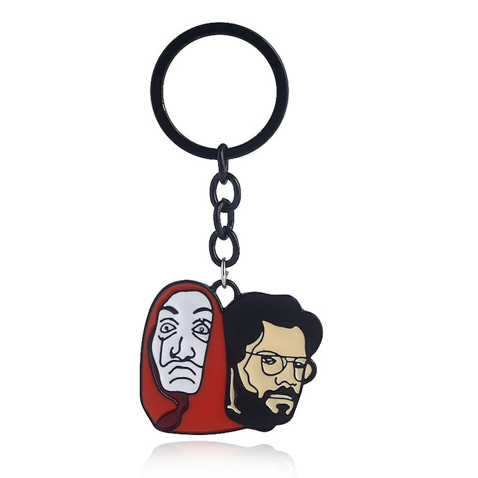 Money Heist The Professor and Dali Mask Keychain
