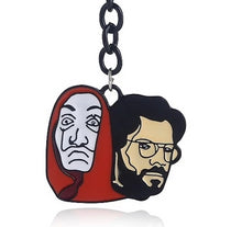 Load image into Gallery viewer, Money Heist The Professor and Dali Mask Keychain