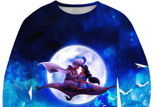 Aladdin and Jasmine with Magic Carpet Sweatshirt Unisex