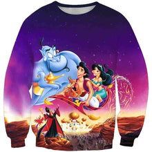 Load image into Gallery viewer, Aladdin and Jasmine with Genie Sweatshirt Unisex