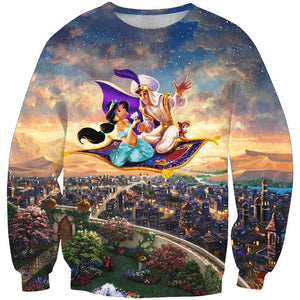 Aladdin Prince with Jasmine on Magic Sweatshirt Unisex