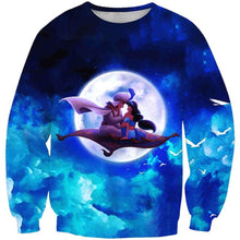 Load image into Gallery viewer, Aladdin and Jasmine with Magic Carpet Sweatshirt Unisex