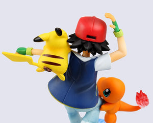 Pokemon Ash Ketchum with Pikachu and Charmander Anime Figures