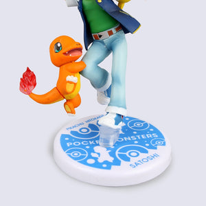 Pokemon Ash Ketchum with Pikachu and Charmander Anime Figures