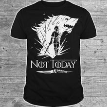 Load image into Gallery viewer, Game Of Thrones Arya Stark Not Today White Logo T-Shirt Men