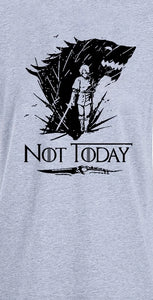 Game Of Thrones Arya Stark Not Today Black Logo T-Shirt Men