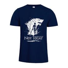 Load image into Gallery viewer, Game Of Thrones Arya Stark Not Today White Logo T-Shirt Men