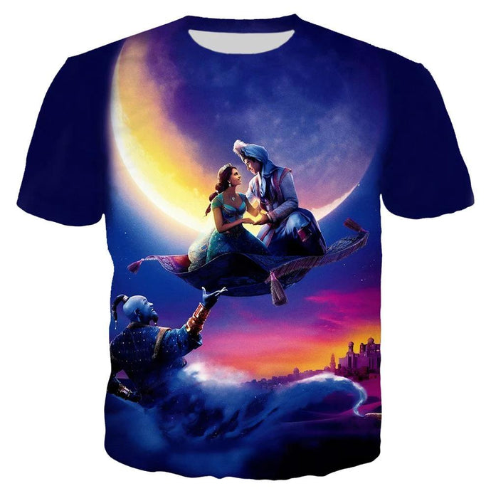 Aladdin and Jasmine with Magic Carpet 2019 New Summer T-Shirt Men