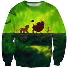 Load image into Gallery viewer, The Lion King Timon and Pumba with Simba Green Sweatshirt Kids