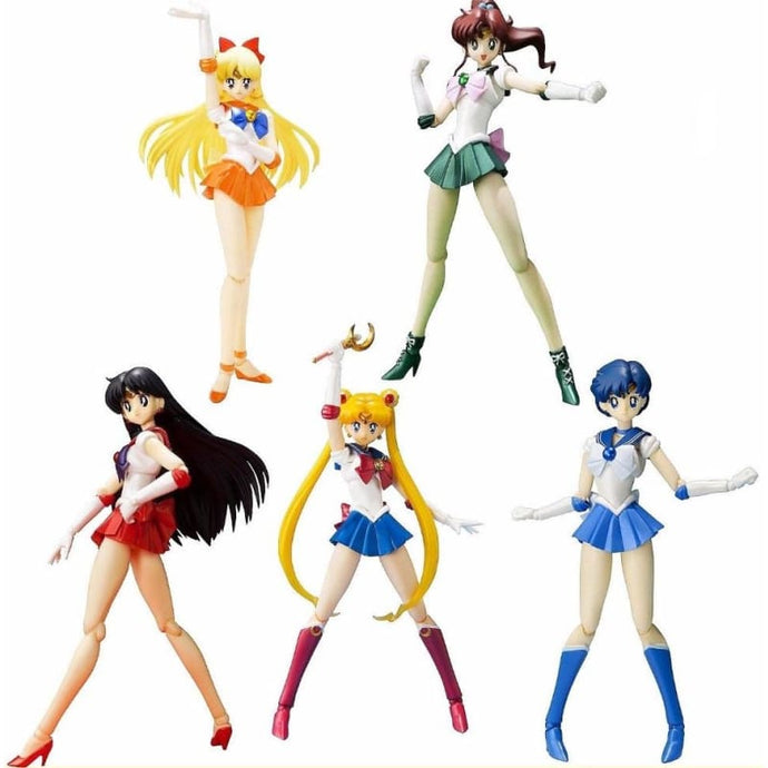 Sailor Moon Mercury Mars Jupiter and Venus Japanese Anime Figures - Anime