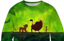 Load image into Gallery viewer, The Lion King Timon and Pumba with Simba Green Sweatshirt Kids